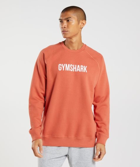 Bluzy Gymshark Apollo Crew Męskie Pomarańczowe | PL 753BXQ